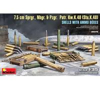MiniArt MIN35375 1:35-7,5 cm Sprgr Nbgr,Pzgr,Patr,Kw.K.40 Coquillages, non peint