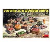 Miniart MIN35629 Table à légumes et caisses en Bois Gris 1:35