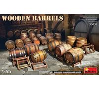 Miniart MIN35632 1:35-Barils en Bois, Geformte Farbe