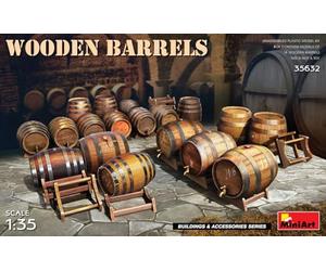 Miniart MIN35632 1:35-Barils en Bois, Geformte Farbe