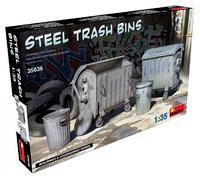MiniArt – Kit de maquettes en plastique MIN35636 – Poubelles en acier 1:35, non assemblé gris