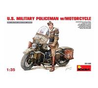 Miniart - U.S. Military Policeman W/Motorcyclemaquette Figurine U.S. Military Policeman W/Motorcycle Miniart 35168 1/35ème Maquette Char Promo Figurine Miniature