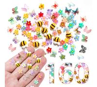 Miniatur deko 160 Pièces Min Papillon Decoration Décoration Abeille Fleurs en Petit Format Parfaites pour Maquette Maison Les Ornements de DIY Miniature House et Les Breloque de Manucure