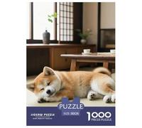 Miniature Akita Puzzle 1000 Pièces Détente & Relaxation Pets Mignons Illustration Colorée pour Adultes Et Enfants À Partir De 14 Ans38x26cm/1000pcs