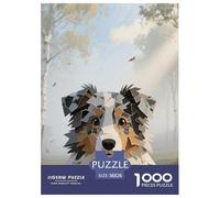 Miniature American Shepherd 1000 Pièce Puzzle Jeu Éduchatif Classique Chien de Compagnie Jigsaws Défi Couleur pour Adultes Et Enfants 38x26cm/1000pcs