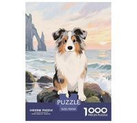 Miniature American Shepherd 1000 Pièce Puzzle Jeu Éduchatif Créatif Chien de Compagnie Jigsaws Défi Couleur pour Adultes Et Enfants 70x50cm/1000pcs