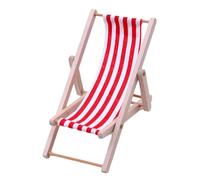 Miniature Beach Chair - Mini Decorative Deck Chair, Wooden Doll Lounger, Foldable Deck Chairs for Decoration | Lounge Chairs Model, Furniture Accessories for Home Desk Garden Decor