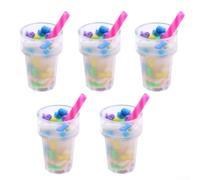 Miniature Boisson Thé pour lait Résine 5pcs pour Maison de Décoration Bar Café pour accessoire DIY 1.3x2.5cm