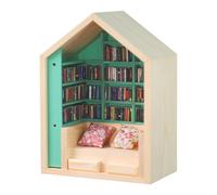 Miniature Bookshelf Anxietys Bookroom, Handcrafted Bookshelf Shake Away Your Anxietys, Small Bookshelf Reading Statue Wood Book Shelf, 260+ Miniature Books, Miniature Library For Book Lovers Kids Home