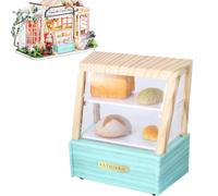 Miniature Bread Affichage, Armoire de Boulangerie - 1:12 Escalier Oden Bread Cabinet - OB11 Propt Simulation PROPIFIÉ Modèle d'affichage Alimentaire de supermarché pour la Maison,