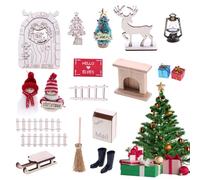 Miniature Decorations House of Christmas Doll - Fairytale miniatures en bois et PVC - Décoration d'intérieur pour , créativité, imagination et atmosphère festive