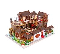 Miniature DIY Dolls House Kit 1:24 Wooden Dollhouse with Furniture & Music Mini Chinese Style House Model for Birthday Christmas Valentine's Day