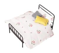 Miniature Doll Bed - 1:12 Vintage Wrought Iron Bed with Mattress