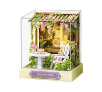 Miniature Doll House Kit - Wooden Craft Kit with Dust Cover, Decorative for Home, Apartment, Classroom, Living Room, Office, Shelf Display, Bedroom, Kitchen, Christmas Holiday Decoration, 3.