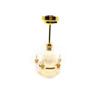 Miniature Doll Room Chandelier, 67mm Candle Light (1:12 Scale) | Éclairage LED, design élégant, fonctionne sur batterie, construction durable, décoration intérieure.