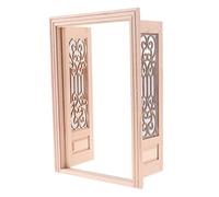 Miniature exquise faite à la main bricolage extérieur en bois non peint double porte Accs