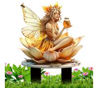 Miniature Fairy Figurines - Ground Plug Fairy Decoration Sign For Pot Plants, Handcrafted Garden Figurines And Ornaments For Plant Pots And Yard Decor Ground Plug Miniature Fairies Decoration Sign - H