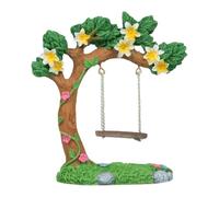 Miniature Fairy Garden Swing - Modèle arbre à fleurs | Compact Outdoor Statues for Driveway Yard Patio Bedroom Backyard Table Pathway Lawn, Tiny Figurine Landscape Furniture Ornament Accessory