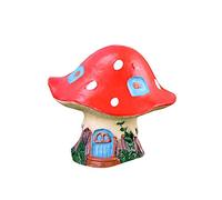 Miniature Fée Jardin Champignon Maison Ornement Maison de Poupée Paysage Bonsaï Extérieur Maison Décoration Rouge Durable et Utile Pratique et astucieux
