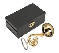 Miniature French Horn Model | Brass Golden Musical Instrument for Office/Car/Home Decor | Exquisite Birthday Present for Music Enthusiasts