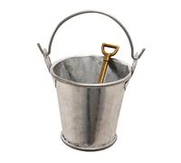 Miniature Garden Tools, 2X Accessories Set, Realistic Small Bucket Ornament, Decorative Gardens Tool for Kids, School, Home, and Workplace Homes Decoration, Silver
