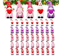 Miniature Gnomes Figurines - Rubber Material 4 cm Size, Valentine's Day Ornaments, Charming Design | Polyvalent Tiny Desktop Decor, Home Party Decoration For Living Room, Bedroom, Kitchen, Mantel