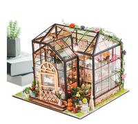 Miniature House Kit - 1.97 inches Making Set for Craft Projects, Wooden Model with Furniture Glue Tools Included, Handmade Creative Greenhouse Accessory for Adults Hobby Room Crafts Decoration