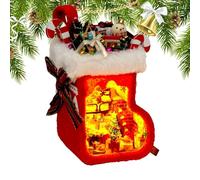 Miniature House Kit - LED Christmas Stocking DIY Craft Model