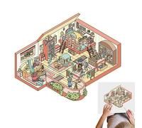 Miniature House Scene Stickers, Fun Stickers for Children, House Sticker Decorations, Creative Stickers, Kid-Friendly Sticker Scenes, Interactive Sticker Sheets, Learning Stickers for Kids