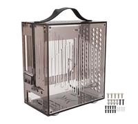 Miniature ITX PC Case EARCHE Acrylique Portable Small Gaming Computer Case à 360 degrés Open Hollow Design avec Flux d'air supérieur pour Les Joueurs de Bricolage et Le (Noir)