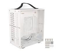 Miniature ITX PC Case EARCHE Acrylique Portable Small Gaming Computer Case à 360 degrés Open Hollow Design avec Flux d'air supérieur pour Les Joueurs de Bricolage et Le (Blanc)