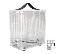 Miniature ITX PC Case EARCHE Acrylique Portable Small Gaming Computer Case à 360 degrés Open Hollow Design avec Flux d'air supérieur pour Les Joueurs de Bricolage et Le (Transparent)