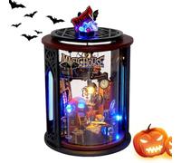 Miniature - Kit, Maison de Miniature | Ensemble de Maisons de, décoration de bibliothèque, Ensemble de Coin Livre Miniature avec lumières LED, Petite Maison pour bricoler Les