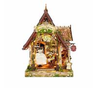 Miniature Maison en Bois Maquette à Construire Puzzle Créatif Structure Petit Mannequin Robe Lumière Adaptée aux Amateurs de Bricolage Éducation Manuelle Décoration de Table Bureaux