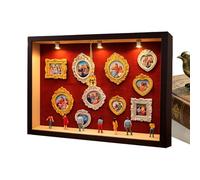 Miniature Museum Kit - Wooden Collectible Shadow Box Frame with Removable Transparent Panels and Light | Creative DIY Home Decoration Set for Wall Shelf Display, Living Room, Bedroom, Birthday