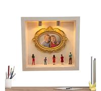 Miniature Museum - Shadow Box Light - Cadre photo Silhouette - Kit de bricolage avec figurines pour moments spéciaux, décoration d'anniversaire, boîte mémoriale moderne pour photos et petits