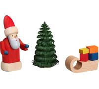 Miniature Père Noël Avec Luge Hauteur = 8cm Neuf Seiffen Erzgebirge