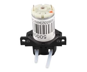 Miniature Peristaltic Pump 6V DC Self - Priming Titration Pump, Silent Micro Water Pump with Reversible Flow, Compact Metal Body for Lab Biochemical Analysis and Pharmaceutical Use (6V angle droit