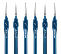 Miniature pinceaux, lot de 6 pinceaux fins pour peinture détaillée 10/0, mini pinceaux de peinture petits pour art, artisanat, acrylique, aquarelle, huile, modèle, visage et peinture par numéros