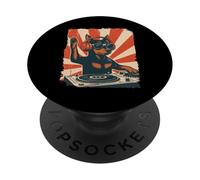 Miniature Pinscher DJ House Music rétro pour les amoureux des chiens PopSockets PopGrip Adhésif