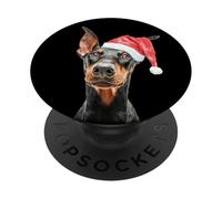 Miniature Pinscher Min Pin Christmas Shirt - Santa Dog PopSockets PopGrip Adhésif