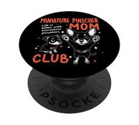 Miniature Pinscher Mom Club Dog Mom Mama Mama Mère Fête des Mères Mignon PopSockets PopGrip Adhésif