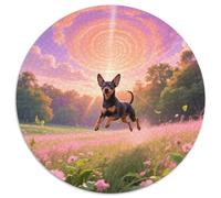 Miniature Pinscher, Puzzle Circulaire 1000 Pièces Enrichi Dechien de Compagnie, pour Esprit Curieux Et Aimant Les Défis Visuels 1000pcs (67.5x67.5cm)