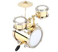 Miniature Réplique pour Instrument de Musique Batteur d'Ornement Modèle de Décoration à 3 Tambours pour Enfants