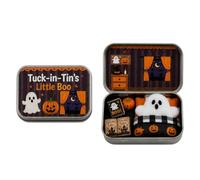 Miniature Scene Tin, Ghost in Box, Halloween Desk Decoration, Spooky Handmade Diorama, Cute Holiday Ornament Display for Boys Girls Collectors Nursery Home Travel Apartment Living