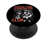 Miniature Schnauzer Dad Club Men Fête des Pères PopSockets PopGrip Adhésif