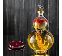 Miniature Sculpture - Carafe À Décanter, Bouteille De Vin En Forme De Calebasse Pour Whisky Écossais, Récipient Créatif En Forme De Calebasse, Pot À Vin Artistique Personnalisé Avec Couvercle(500ml)