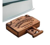 Miniature Spirit Ouija Board Set with Planchette, Wooden Spirit Board Décor for Conversations and Gatherings, Compact Ouija Board for Tabletop Display, Fun Paranormal Activity Tool for Home and Friend