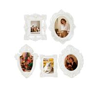 Miniature Tiny, 5 Pieces Jewelry Showcase, 4x3 inches Resin with Antique Style, Doll House, Photo Props with Vintage Design, Craft Decorations for DIY and Bedside