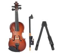 Miniature Violin, Mini Violin Figurine, Stand Decorative Accent, Doll House Music Decor, Collectible Display Model for Study, Bedroom, Living Room, 2.76x0.91x0.39 inches